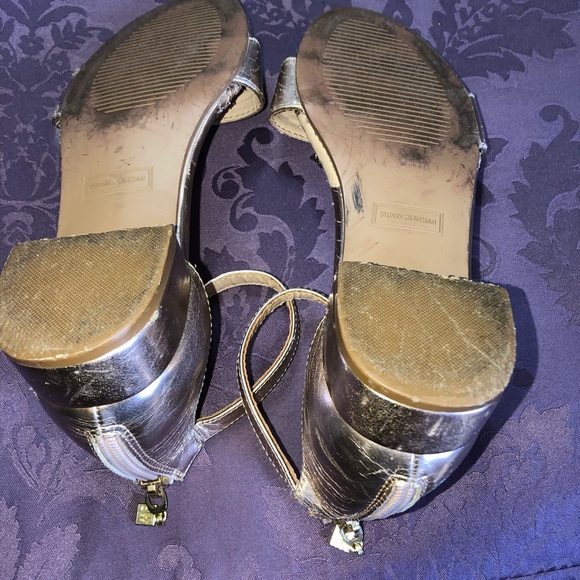 STUART WEITZMAN SIZE 2 PENELOPE NOLA ROSE GOLD SANDAL ANKLE STRAP ZIP UP BACK - Picture 4 of 7